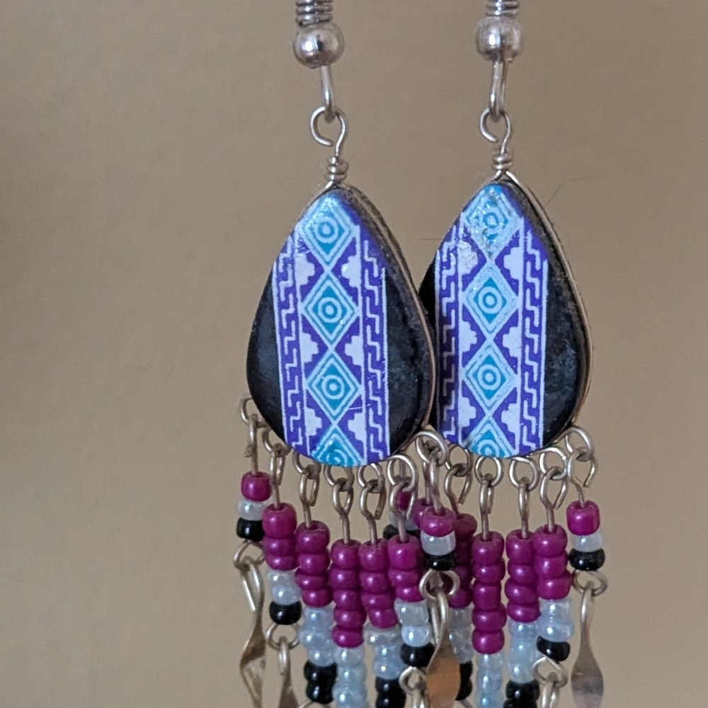Bohemian Patterned Dangle Earrings